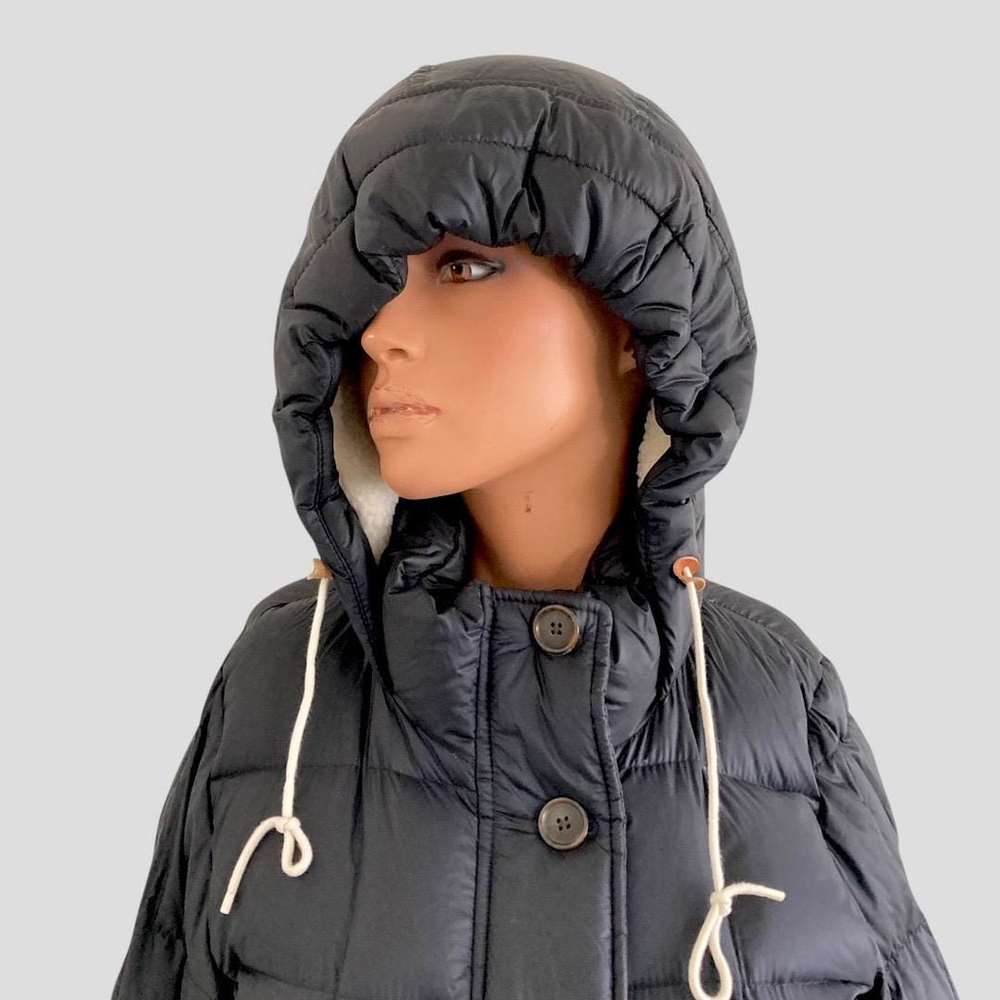 Abercrombie & Fitch Goose Down Sherpa Hoody Puffer Parka Coat Women’s Small - Picture 10 of 10